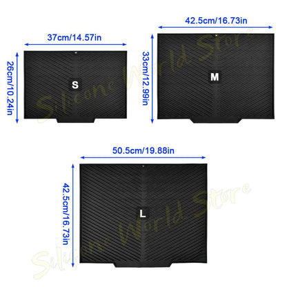 Silicone Dish Drying Mat, Slope Drainage, Non-Slip Heat-Resistant Rectangle Pad in 3 Sizes for Kitchen Counters - product view 2