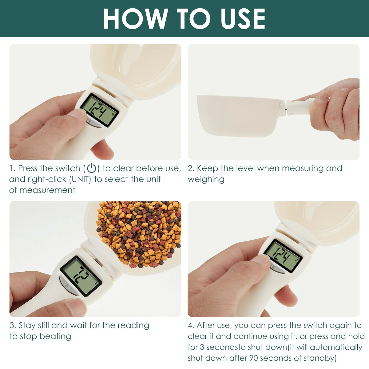 Adjustable Digital Measuring Spoon, LCD Electronic Scale, 800 g Capacity, 1 g Accuracy, g oz ml Cup Units - product view 5