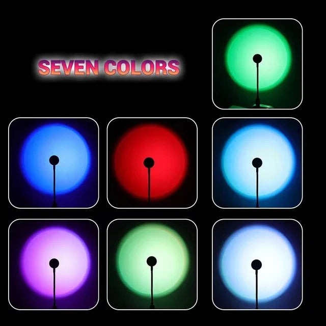 USB Sunset Projection Lamp with Adjustable Rotation, Rainbow Mood Effects and 13 Static and Dynamic Color Modes - product view 1