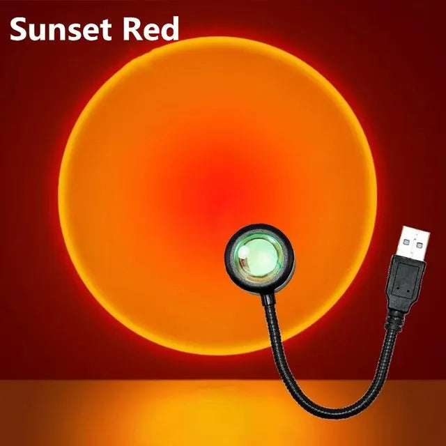 USB Sunset Projection Lamp with Adjustable Rotation, Rainbow Mood Effects and 13 Static and Dynamic Color Modes - product view 3