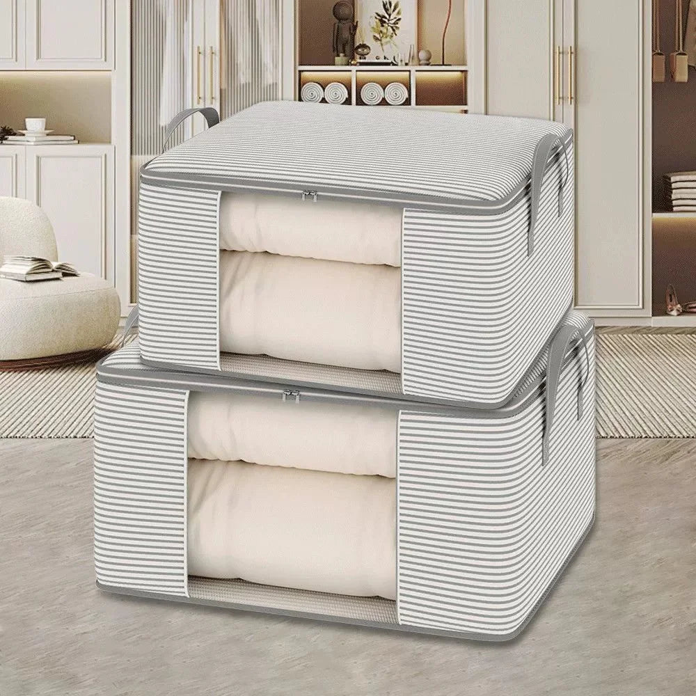 Quilt Storage Bag, Foldable Large-Capacity Non-Woven Organizer with Visual Design, 50L or 80L for Bedding and Clothing - product view 5