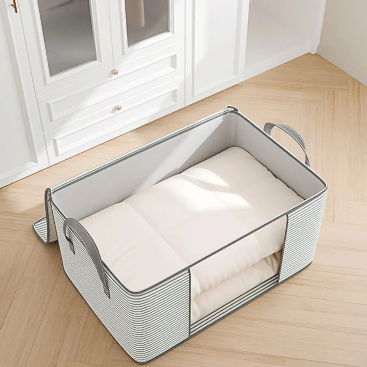 Quilt Storage Bag, Foldable Large-Capacity Non-Woven Organizer with Visual Design, 50L or 80L for Bedding and Clothing - product view 6