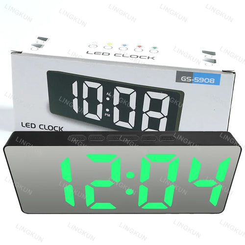 Digital LED Alarm Clock with Temperature Display, Adjustable Brightness, 12/24-Hour Format and Multiple Light Options for Bedroom - product view 1