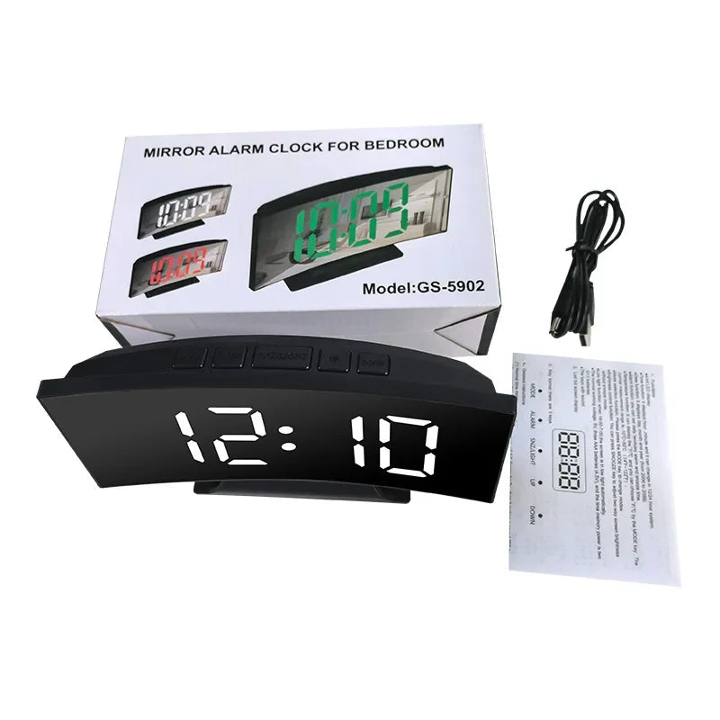 Digital LED Alarm Clock with Temperature Display, Adjustable Brightness, 12/24-Hour Format and Multiple Light Options for Bedroom - product view 4