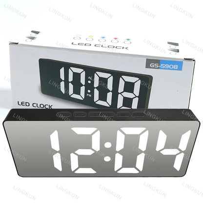 Digital LED Alarm Clock with Temperature Display, Adjustable Brightness, 12/24-Hour Format and Multiple Light Options for Bedroom - product view 6