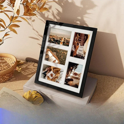 5-Photo Collage Frame, Multi-Grid DIY Puzzle Picture Frame, 32.5 x 38.8 cm MDF Wall or Standing Display - product view 2