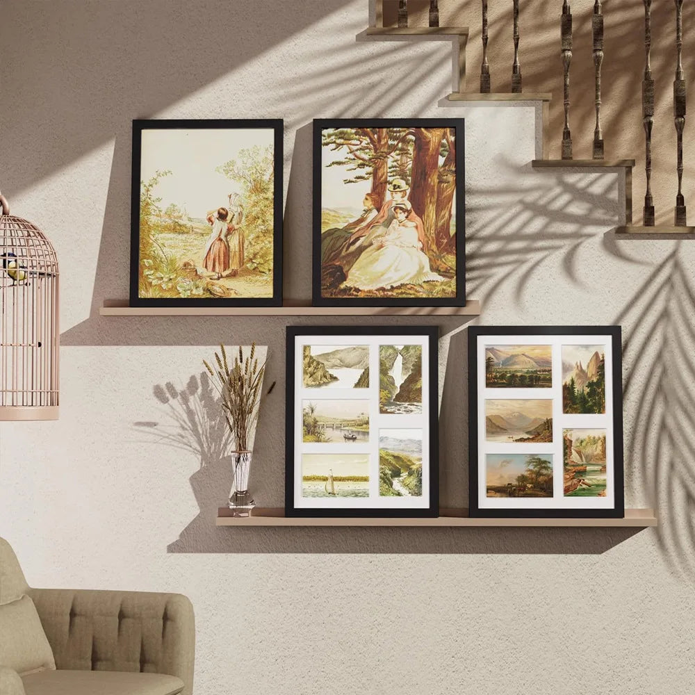 5-Photo Collage Frame, Multi-Grid DIY Puzzle Picture Frame, 32.5 x 38.8 cm MDF Wall or Standing Display - product view 4