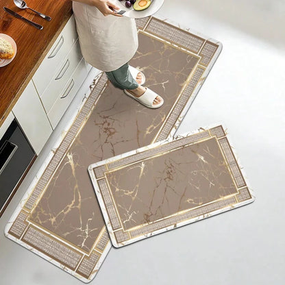 Anti-Fatigue Kitchen Mat, Non-Slip 100% Polyester Floor Runner, Machine-Made Modern Marble Design for Hallway and Entryway - product view 3