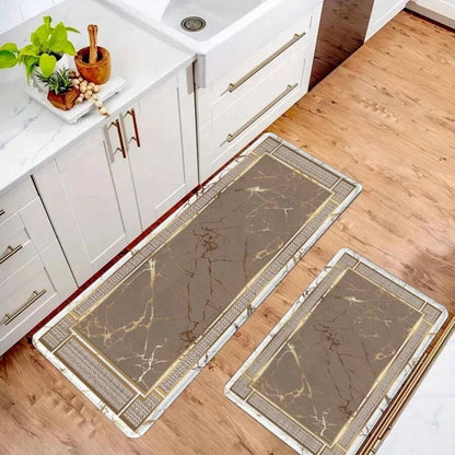 Anti-Fatigue Kitchen Mat, Non-Slip 100% Polyester Floor Runner, Machine-Made Modern Marble Design for Hallway and Entryway - product view 5