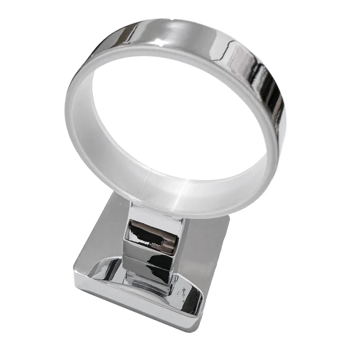Wall-Mounted Toothbrush and Toothpaste Holder with Frosted Glass Cup, Perforated Bathroom Installation, Chrome Finish - product view 4