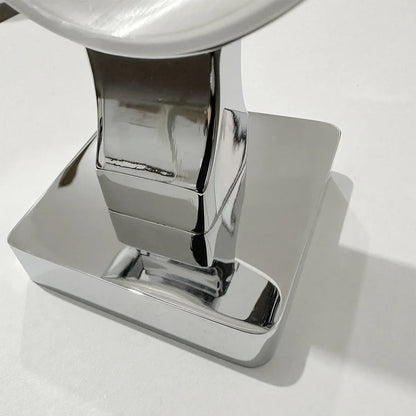 Wall-Mounted Toothbrush and Toothpaste Holder with Frosted Glass Cup, Perforated Bathroom Installation, Chrome Finish - product view 6