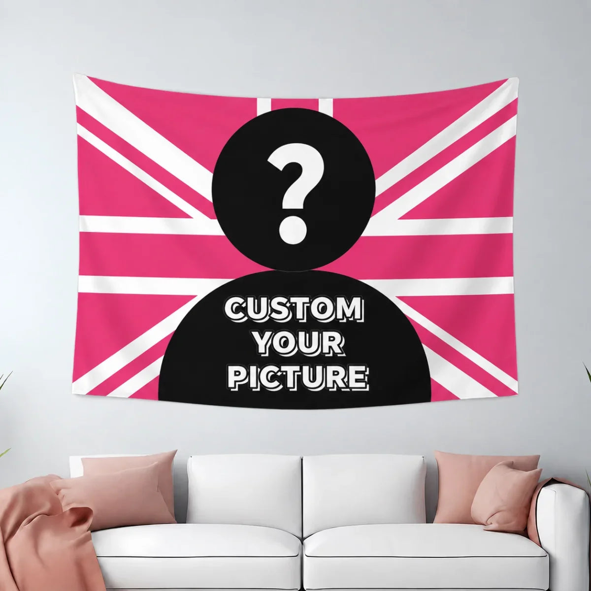 Custom Photo and Text Tapestry, Printed Woven Polyester Wall Hanging, Lightweight Personalized Décor in 7 Sizes - product view 5