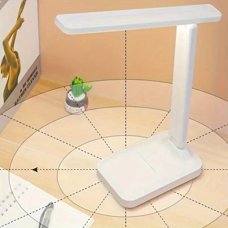 Folding LED Desk Lamp, USB Touch Control, Dimmable Adjustable Light, 5V DC Plug-In Design for Reading and Bedside Use - product view 3