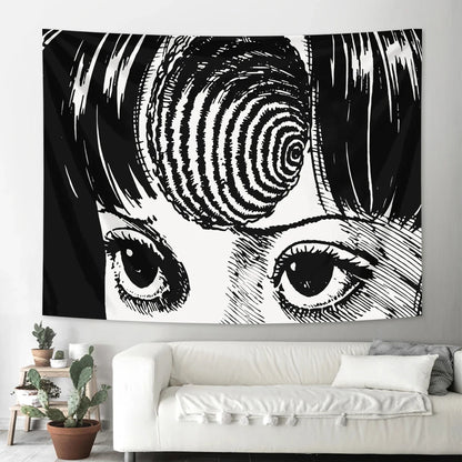 Cartoon Tapestry, 100% Polyester Rectangle Wall Hanging, Classic Dorm Room Décor in 4 Sizes, Printed Art Design - product view 2