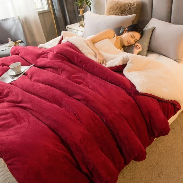 Warm Polyester Acrylic Travel Blanket, Woven Solid Portable Quilt Cover, 5 Sizes with Weight Options for Home and Airplane - product view 5