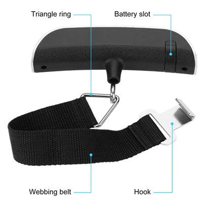 Portable Digital Luggage Scale, LCD Backlight, 50 kg Capacity, 10 g Accuracy, kg/lb Units, Tare Function for Travel - product view 4