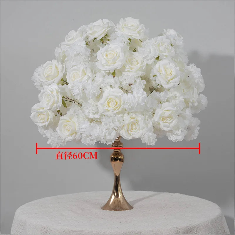 Artificial Cherry Blossom Flower Ball Centerpiece, Plastic Faux Floral Sphere, 30–80 cm Size Options for Table Décor - product view 4