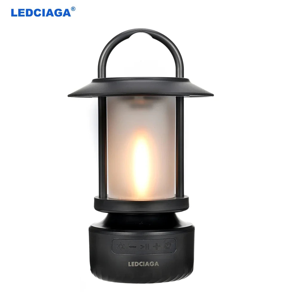 RGB Flame Camping Lantern Bluetooth Speaker, 5W Wireless Audio, 13 Flame Colors, Rechargeable 2400mAh Battery, AUX and TF Card - product view 1