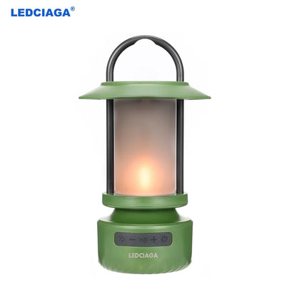 RGB Flame Camping Lantern Bluetooth Speaker, 5W Wireless Audio, 13 Flame Colors, Rechargeable 2400mAh Battery, AUX and TF Card - product view 3