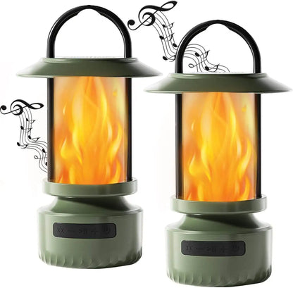 RGB Flame Camping Lantern Bluetooth Speaker, 5W Wireless Audio, 13 Flame Colors, Rechargeable 2400mAh Battery, AUX and TF Card - product view 5