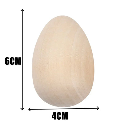 Unfinished Wooden Easter Eggs, 6 × 4 cm DIY Painting Craft, 1 to 50 Pieces for Holiday Décor and Activities - product view 1