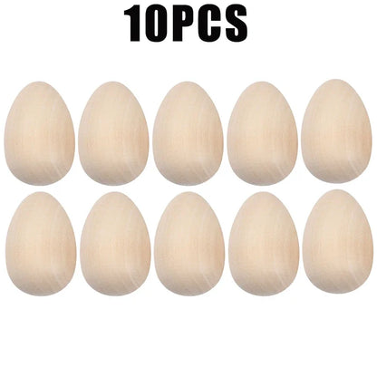 Unfinished Wooden Easter Eggs, 6 × 4 cm DIY Painting Craft, 1 to 50 Pieces for Holiday Décor and Activities - product view 3