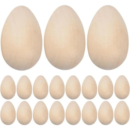 Unfinished Wooden Easter Eggs, 6 × 4 cm DIY Painting Craft, 1 to 50 Pieces for Holiday Décor and Activities - product view 6