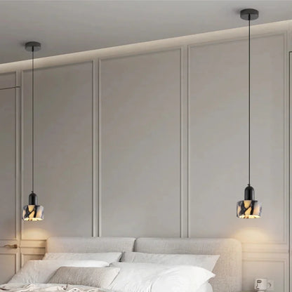 Natural Stone Pendant Light, E27 AC Ceiling Lamp, Warm White, 12 × 15 cm, Modern Hanging Bedside Fixture - product view 5