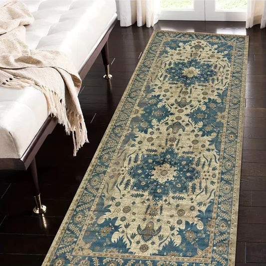 Striped Entryway Rug, Machine-Made Home Floor Runner in Multiple Sizes and Color Options for Hallways, Bedrooms and Doorways - product view 1