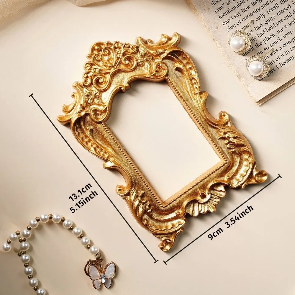 DIY Shadow Box Frame, Gold Plastic Mini 3D Memory Display, Vintage Photo Frame for Wedding Keepsakes and Gifts, 9 Shape Options - product view 3