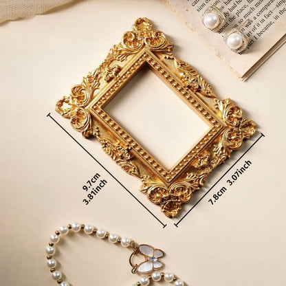 DIY Shadow Box Frame, Gold Plastic Mini 3D Memory Display, Vintage Photo Frame for Wedding Keepsakes and Gifts, 9 Shape Options - product view 4