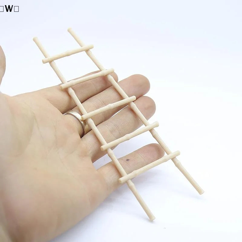 Miniature Decorative Ladder, 1:12 Scale Resin Ornament, 15 cm Tall, 3.2–4.4 cm Wide for Dollhouses and Micro Landscapes - product view 2