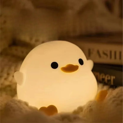 Rechargeable Duck Night Light, Silicone-Style Animal Design, Tap Brightness Control, USB Portable Indoor Accent Lamp - product view 2