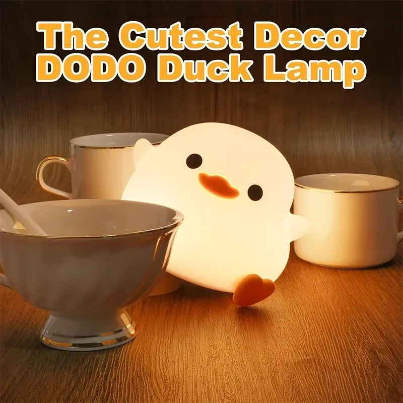 Rechargeable Duck Night Light, Silicone-Style Animal Design, Tap Brightness Control, USB Portable Indoor Accent Lamp - product view 4