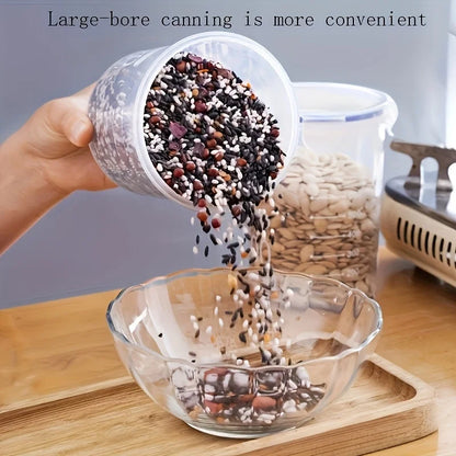 4-Piece Kitchen Canister Set, Sealed Plastic Storage Jars in Multiple Sizes for Pantry and Refrigerator - product view 3
