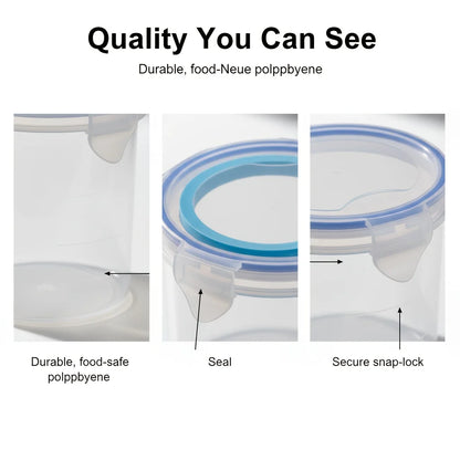 4-Piece Kitchen Canister Set, Sealed Plastic Storage Jars in Multiple Sizes for Pantry and Refrigerator - product view 6