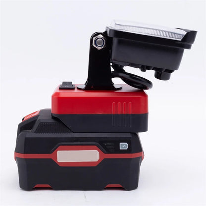 2400LM Rechargeable LED Work Light, Adjustable Head, USB Output, 6200K Cool White, 14.4–20V Battery Compatible - product view 2