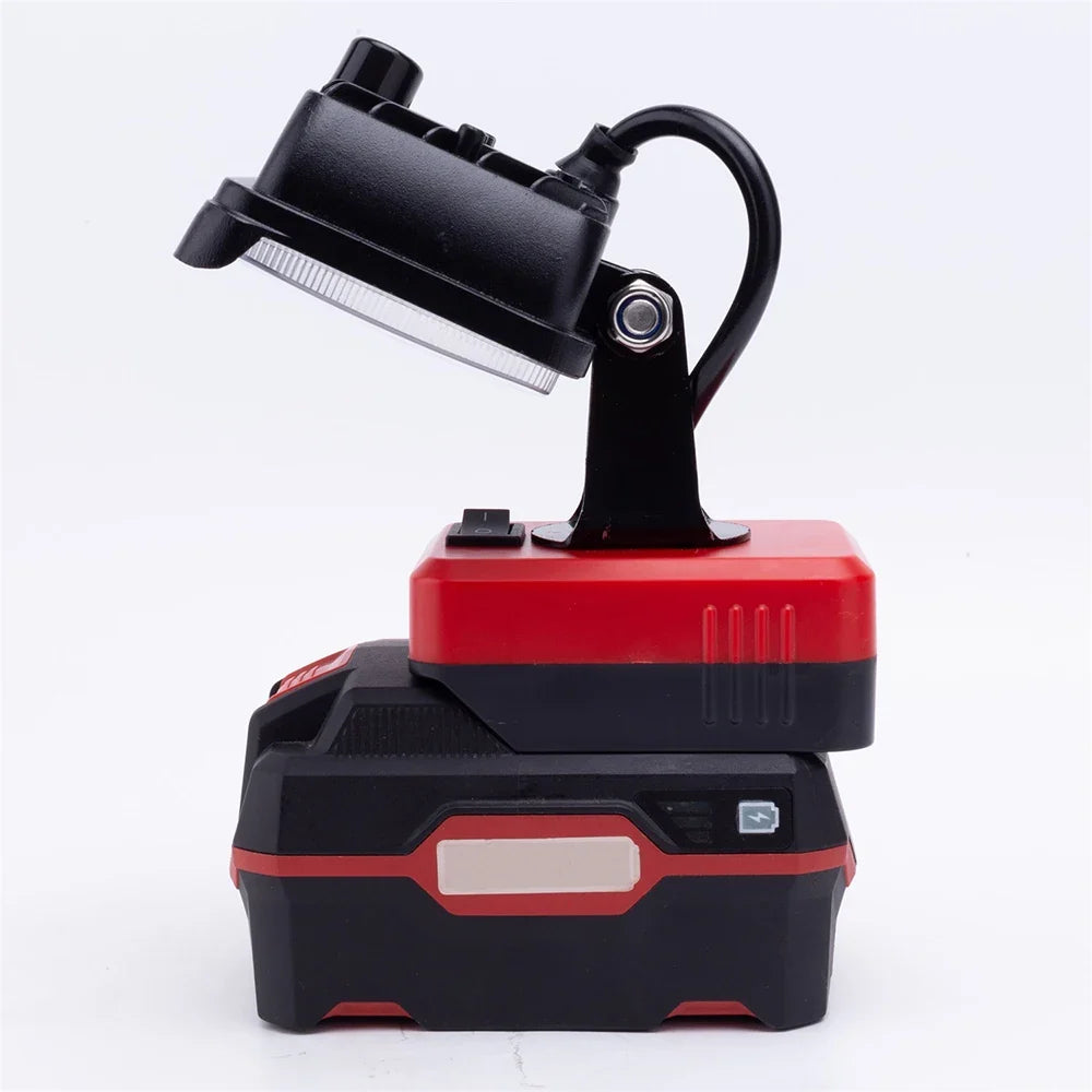 2400LM Rechargeable LED Work Light, Adjustable Head, USB Output, 6200K Cool White, 14.4–20V Battery Compatible - product view 3