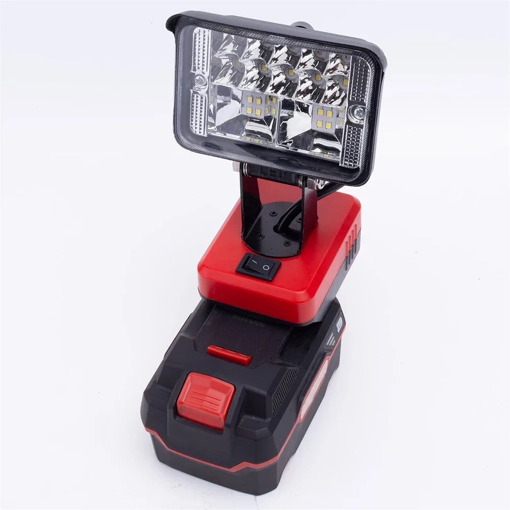 2400LM Rechargeable LED Work Light, Adjustable Head, USB Output, 6200K Cool White, 14.4–20V Battery Compatible - product view 4
