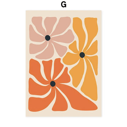 Abstract Flower Canvas Wall Art Print, Unframed Horizontal Rectangle, Waterproof 260–300gsm Artwork in 5 Sizes and 9 Designs - product view 2