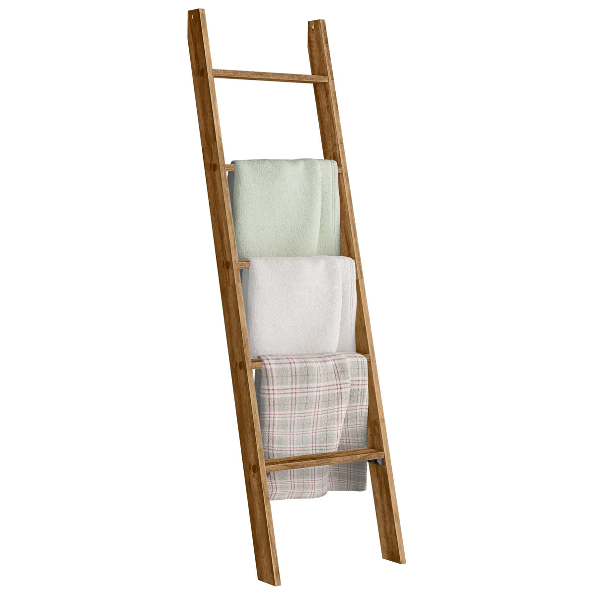 Decorative Blanket Ladder Rack, Rectangular Design, Wall or Floor-Standing Installation for Blankets, Towels and Quilts - product view 1