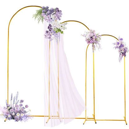 Golden Metal Arch Kit, Adjustable Portable Backdrop Stand in 6FT, 6.2FT and 7.2FT Sizes for Party Balloon Decor - product view 1