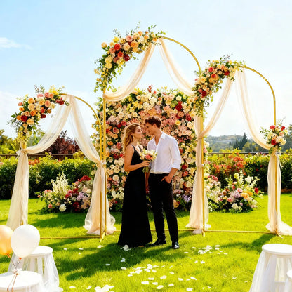 Golden Metal Arch Kit, Adjustable Portable Backdrop Stand in 6FT, 6.2FT and 7.2FT Sizes for Party Balloon Decor - product view 5