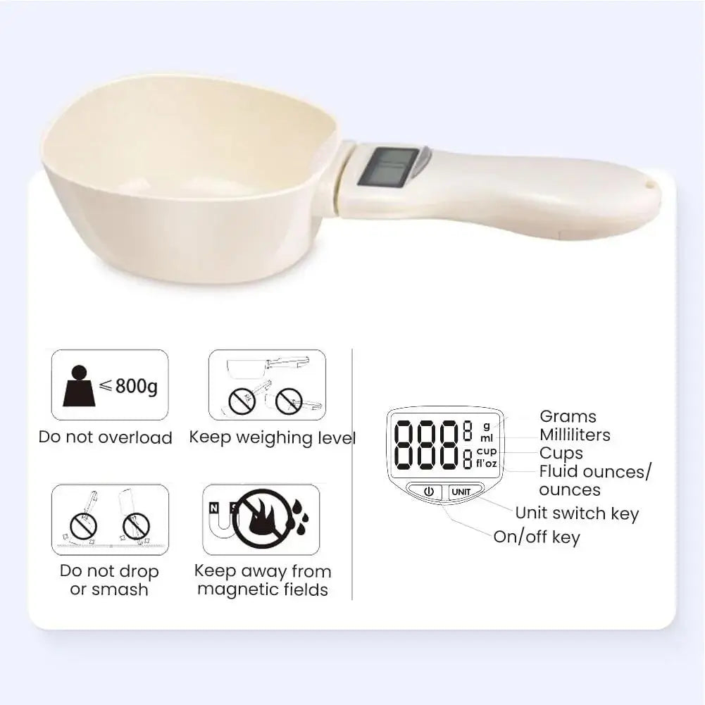 Adjustable Digital Measuring Spoon, 3–800 g Capacity, 1 g Precision, 4 Units, Detachable Scoop for Cooking and Baking - product view 4