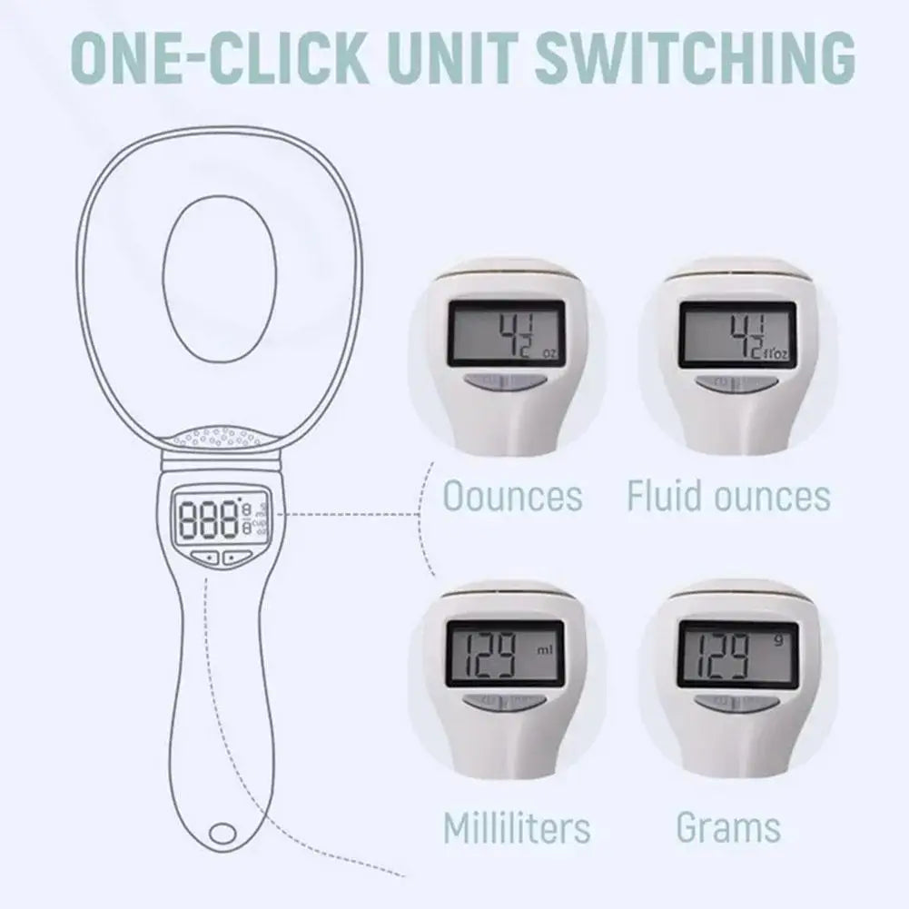 Adjustable Digital Measuring Spoon, 3–800 g Capacity, 1 g Precision, 4 Units, Detachable Scoop for Cooking and Baking - product view 5