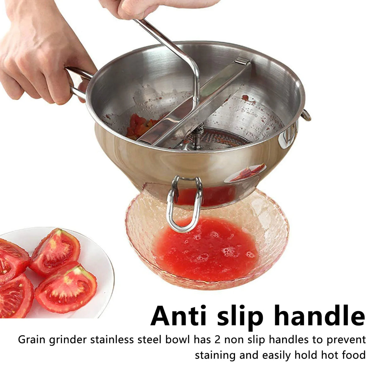 stainless garlic press - product view 1