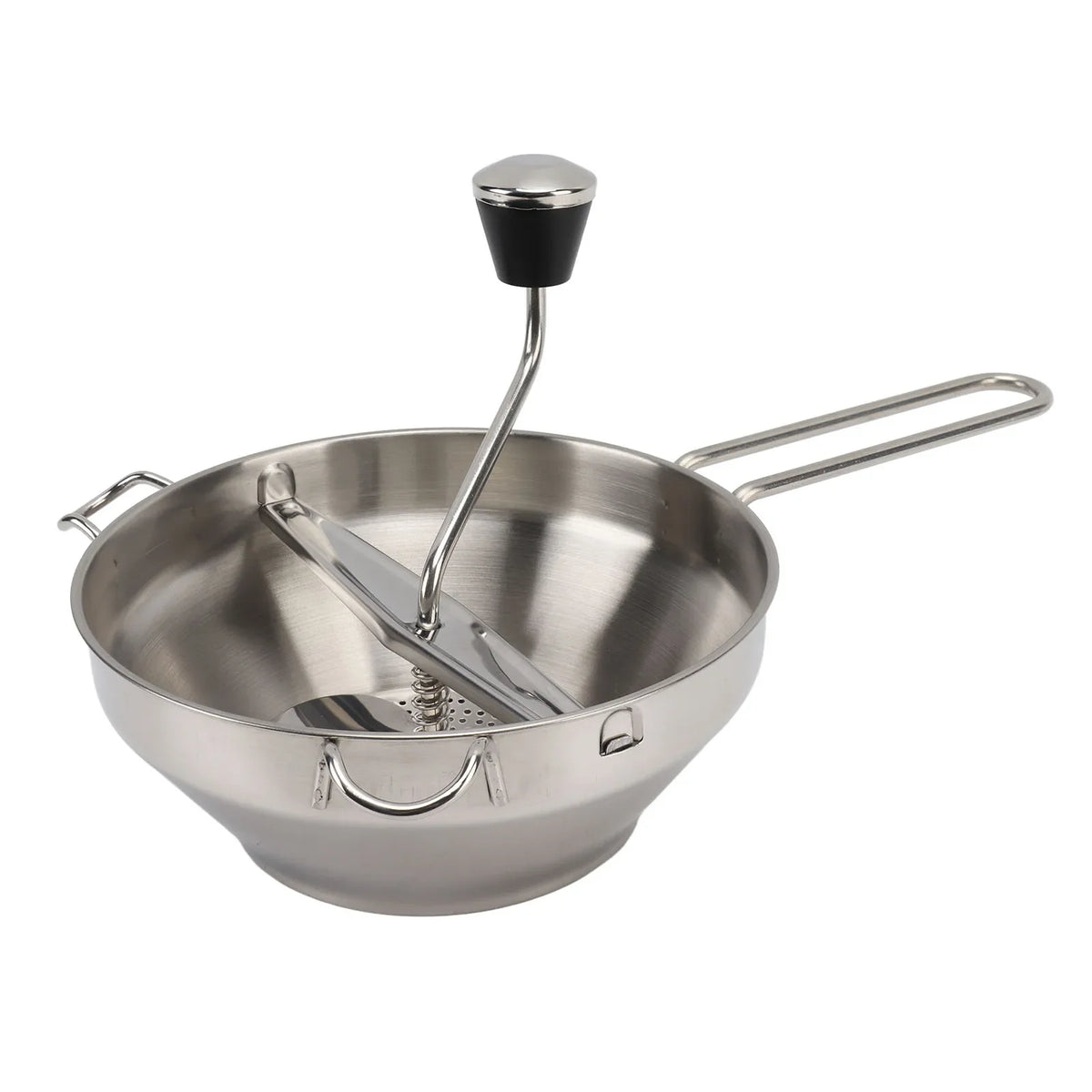 Stainless Steel Food Mill & Garlic Press, 3 Interchangeable Grinding Plates, 917 ml Capacity, Anti-Slip Handles for Sauces - product view 5