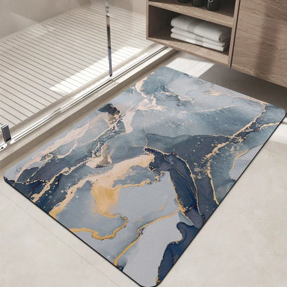 Geometric Entryway Rug, Waterproof Anti-Slip Quick-Dry Polyester Bath Mat, Machine-Made Floor Mat in 5 Sizes and 6 Colors - product view 5