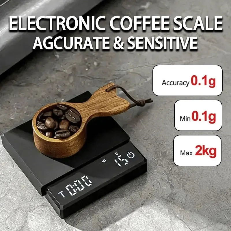 Digital Kitchen Scale, Mini Portable Coffee Scale with Timer, 2kg Capacity, 0.1g Precision and g/oz/ml Units - product view 6
