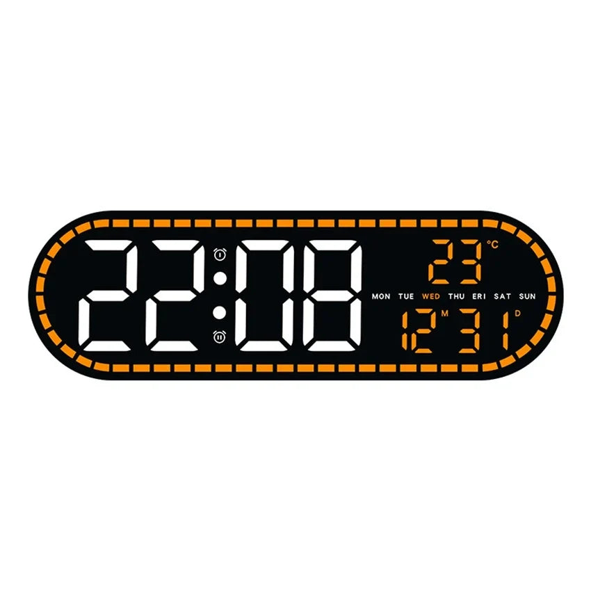 Digital Wall Clock with Temperature, Date and Week Display, 12/24-Hour Format, 4-Level Brightness for Home - product view 1